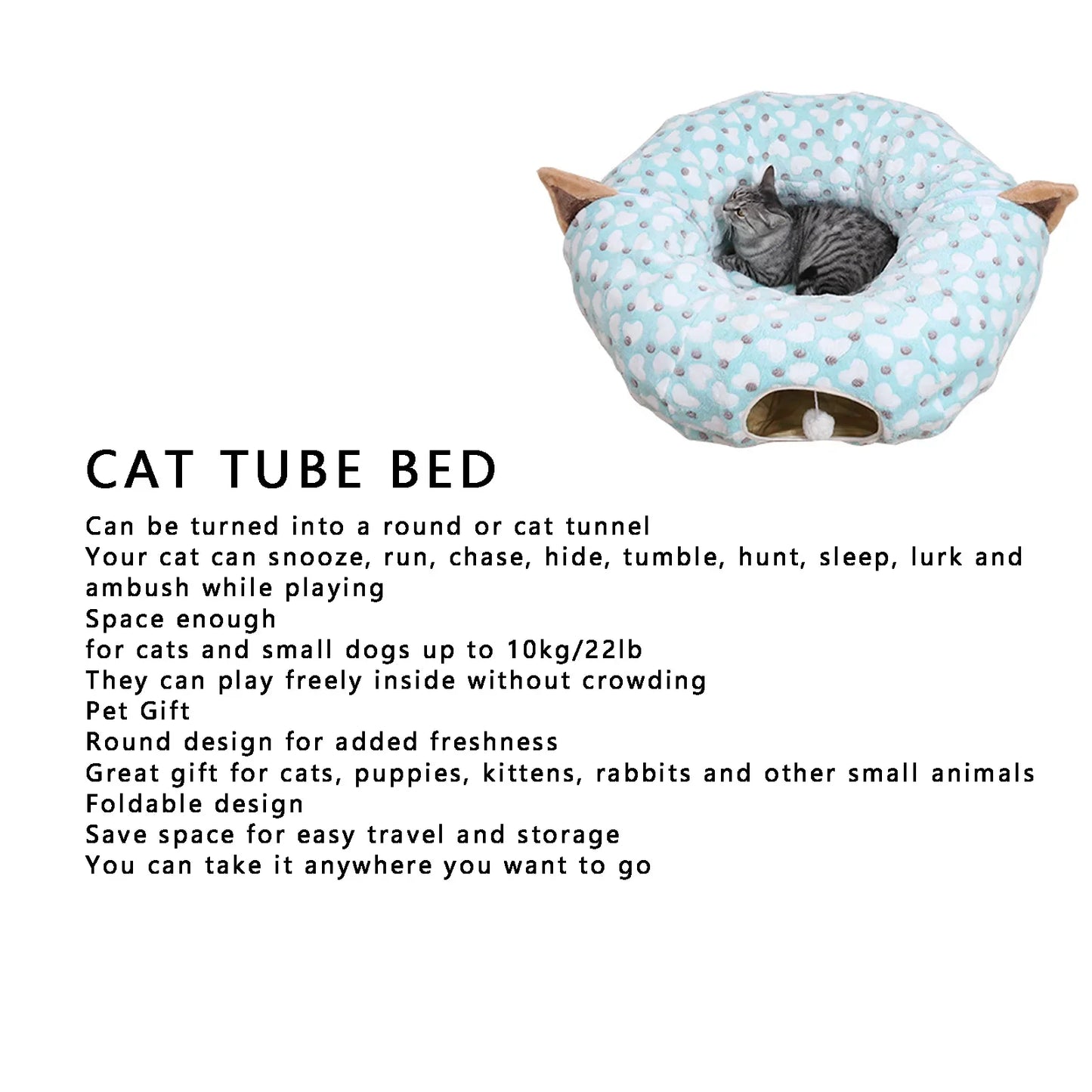 Soft Long Plush Round Cat Tunnel