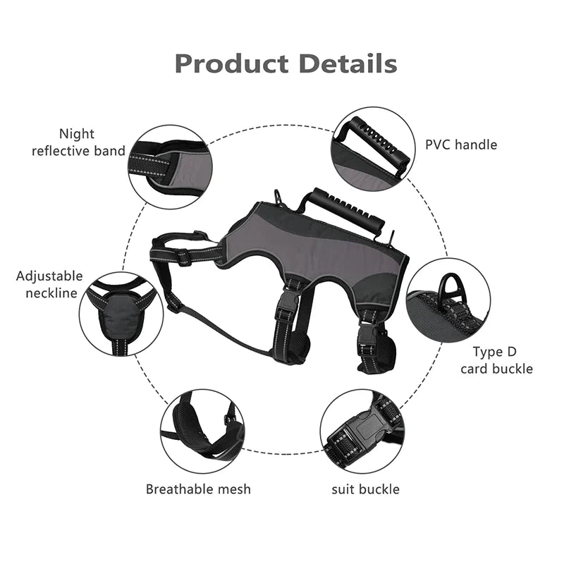 Reflective No Pull Tactical Dog Harness