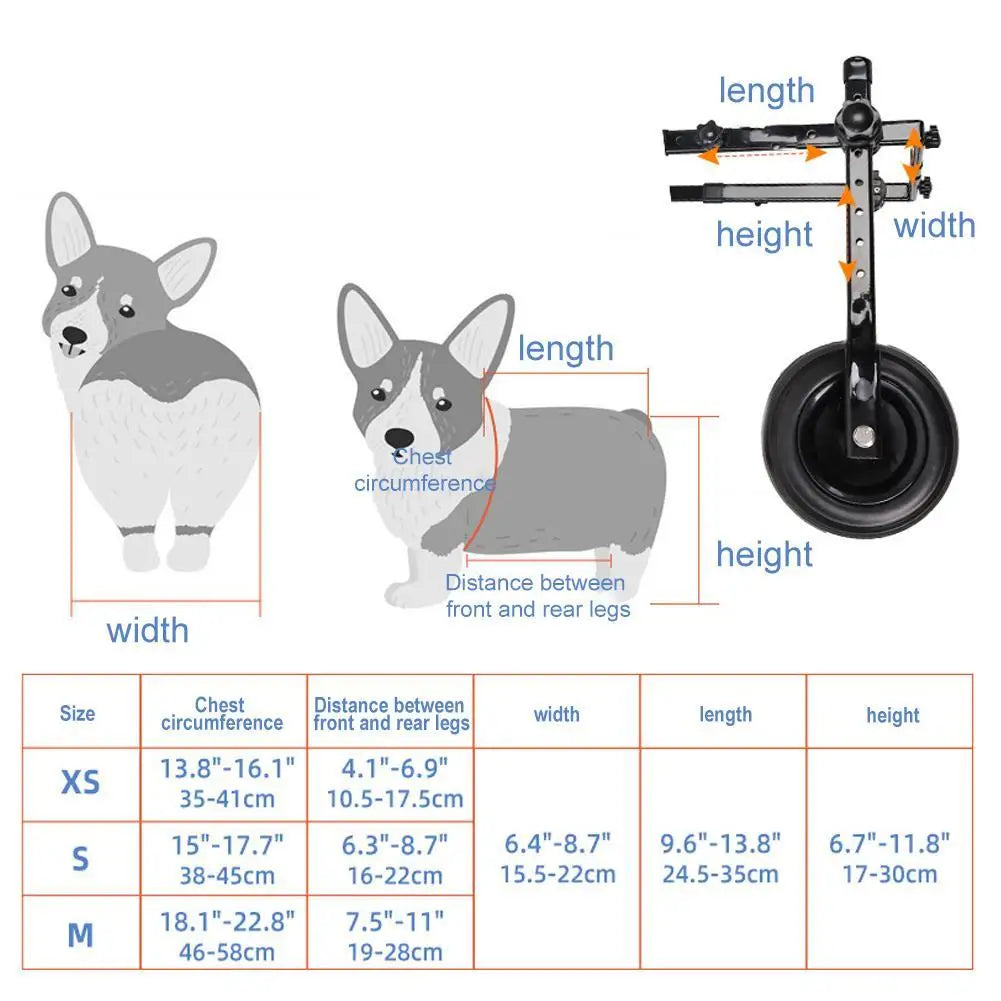 Adjustable Hind Leg Disabled Dog Wheelchair