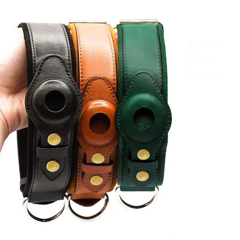 Luxury Leather AirTag Pet Collar