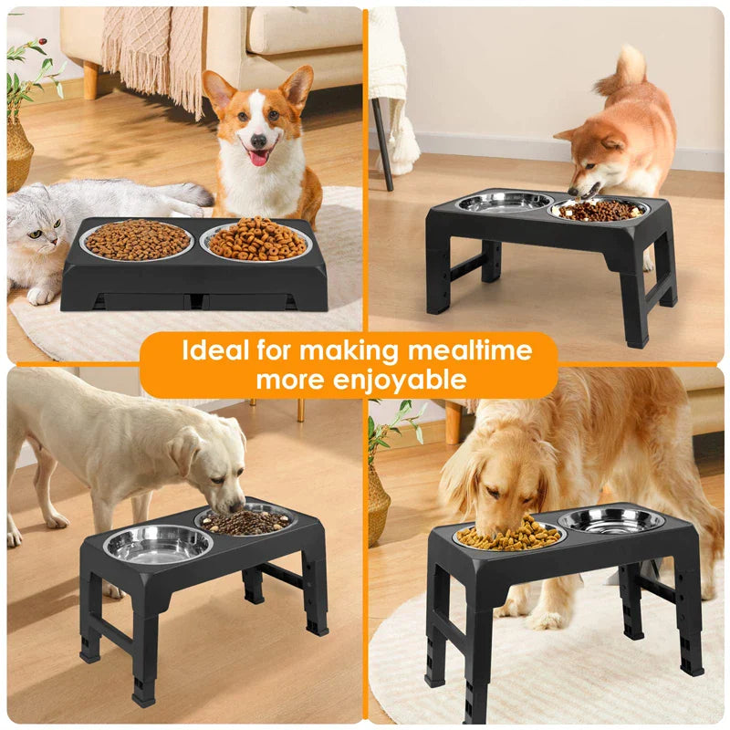 4 Height Adjustable Dog Bowl