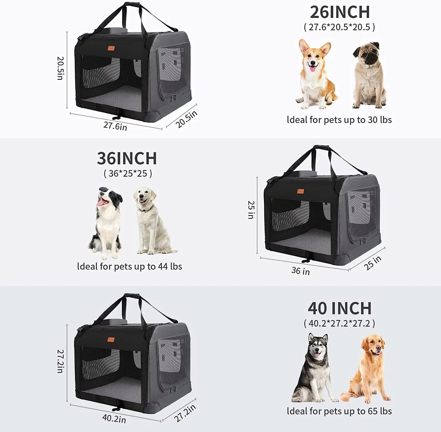 Collapsible Safety Zippers Pet Carrier Bag