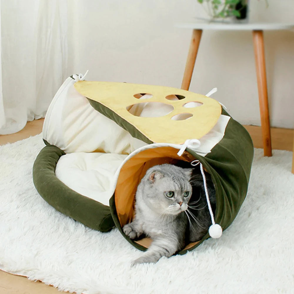 2 in 1 Large Cat Tunnel With Cushion