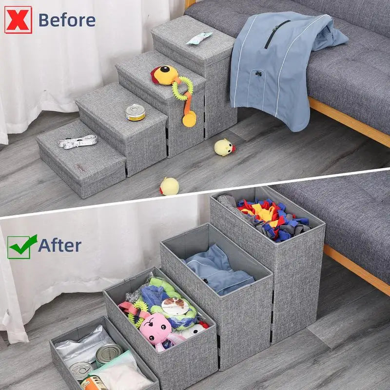 4-Step Pet Stairs With Storages