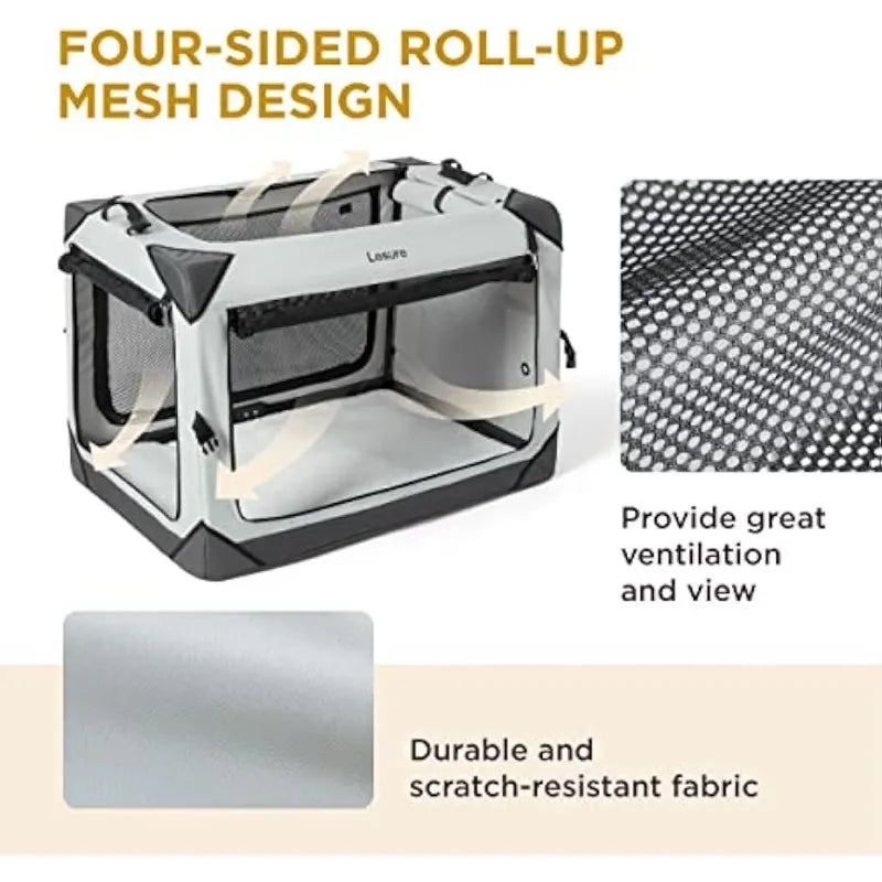 4-Door Collapsible Dog Travel Crate