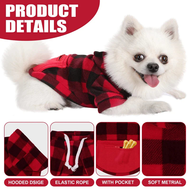 Classic Plaid Dog Hoodies
