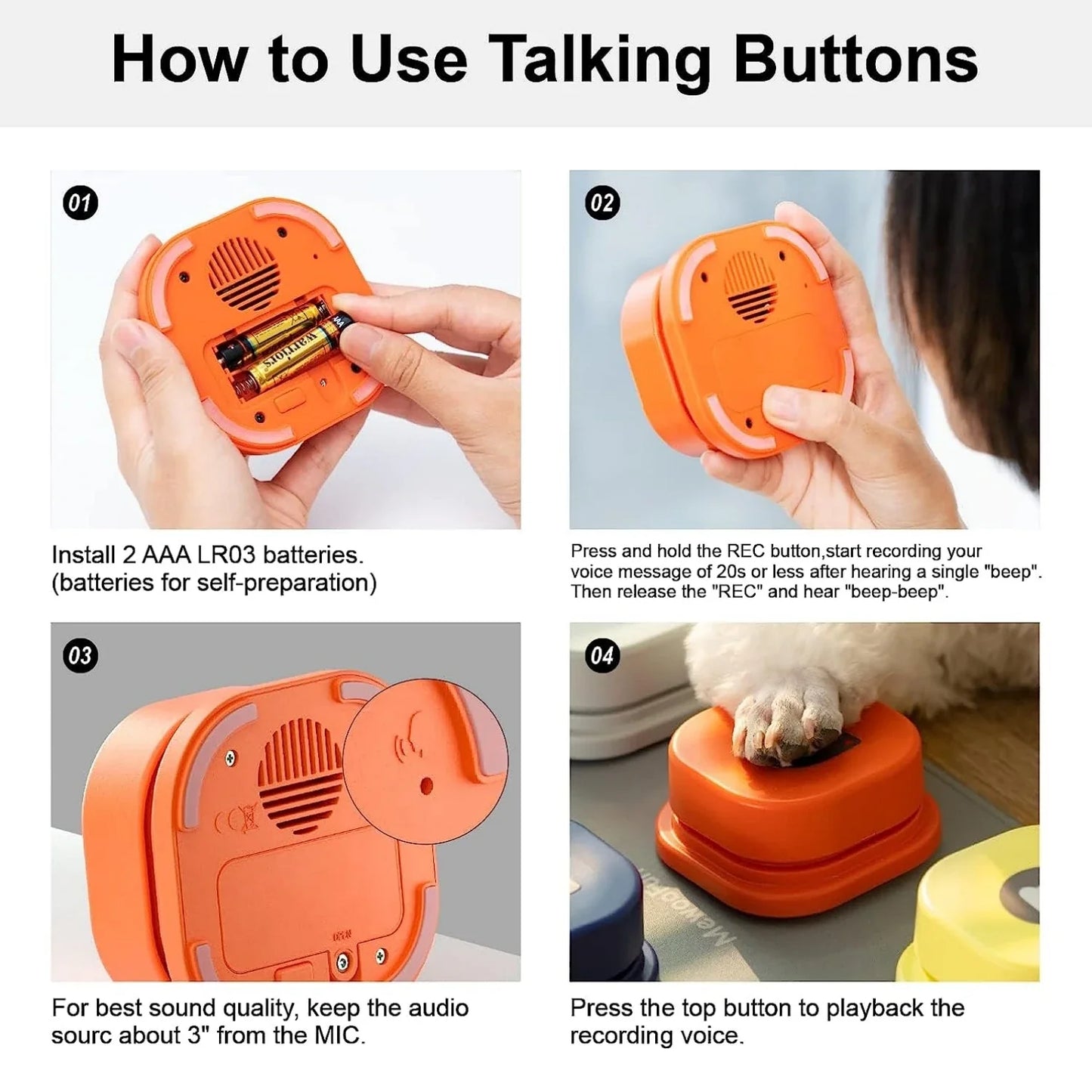 Dog Training Voice Recording Button