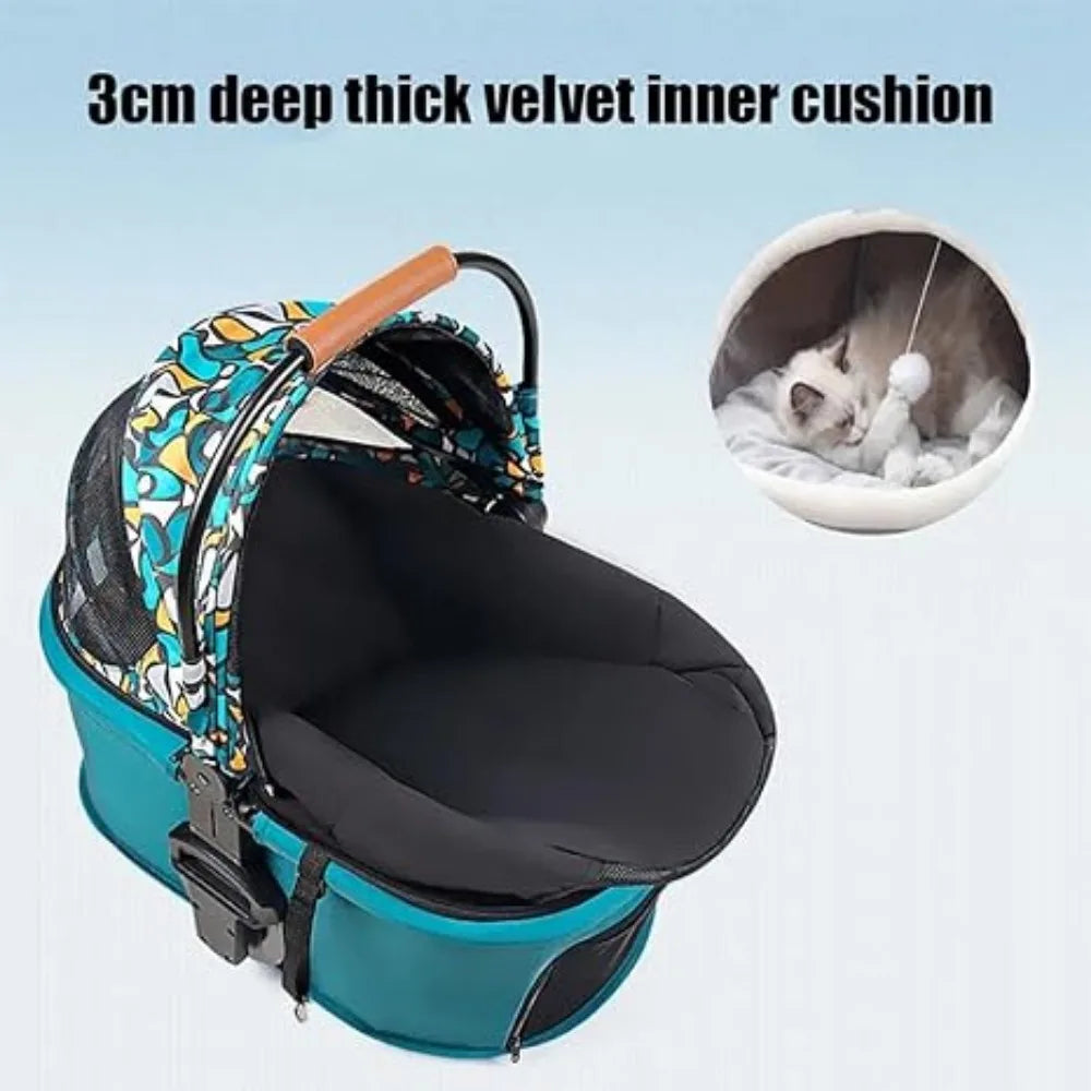 Leather Handle Pet Carrier & Stroller