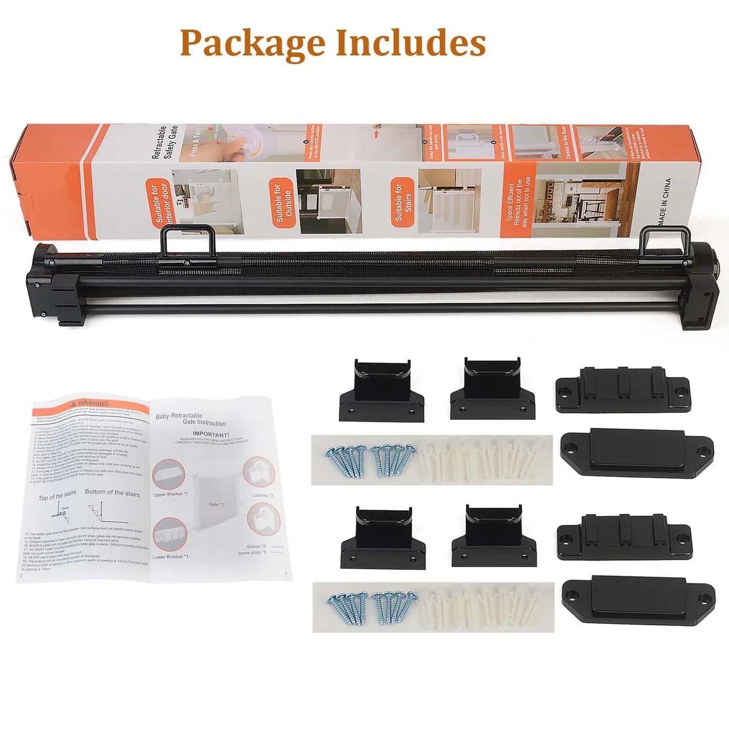 Safety Mesh Retractable Dog Gate