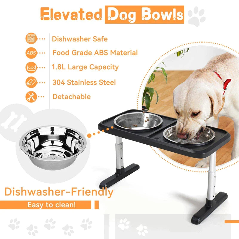 4-heights Elevated Large Dog Bowls