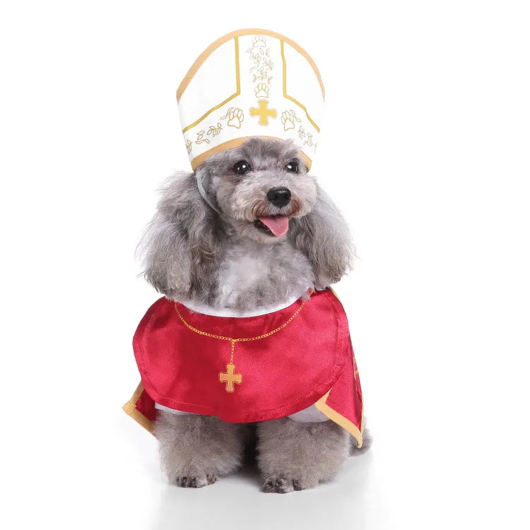 Funny Halloween Priest Dog Costume