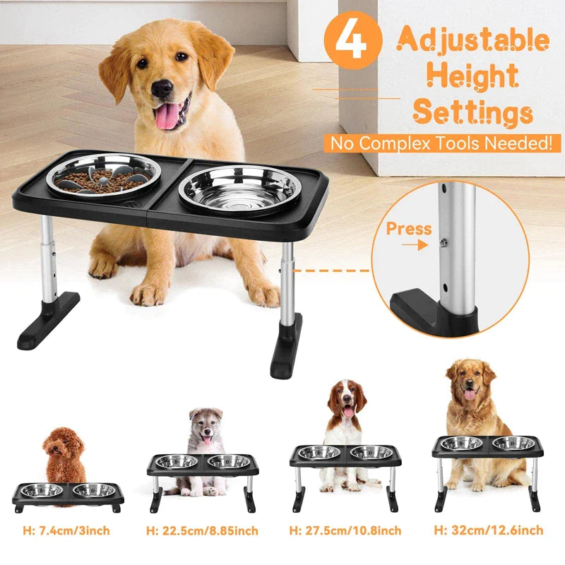 4-heights Elevated Large Dog Bowls