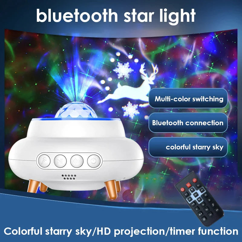 Xmas Elk Water Wave LED Starry Sky Projector