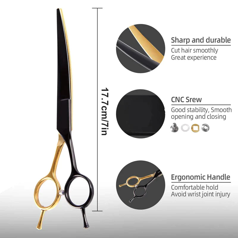 Luxury Curved Dog Grooming Scissors