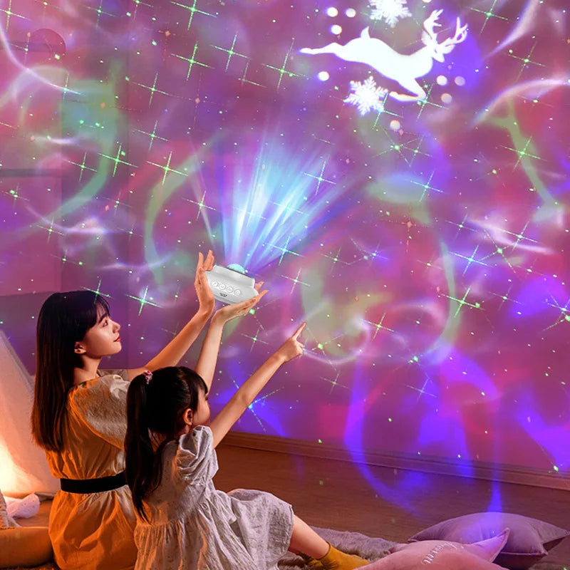 Xmas Elk Water Wave LED Starry Sky Projector