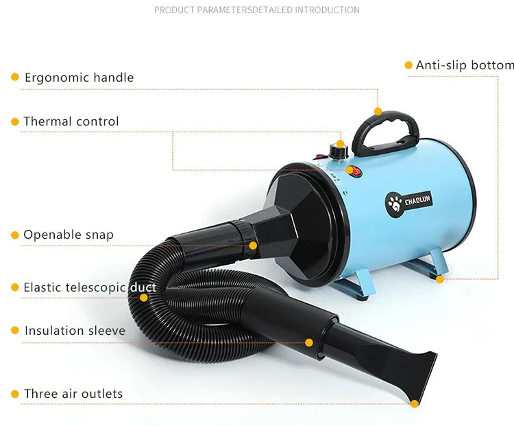 2000W Heating Adjustable Dog Hair Dryer