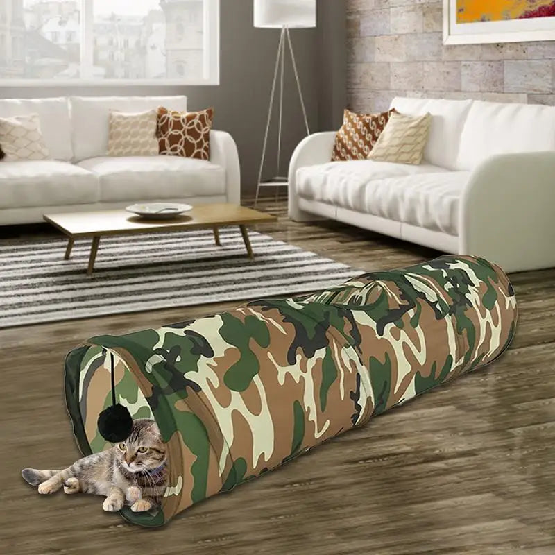 Jungle Camouflage Cat Tunnel