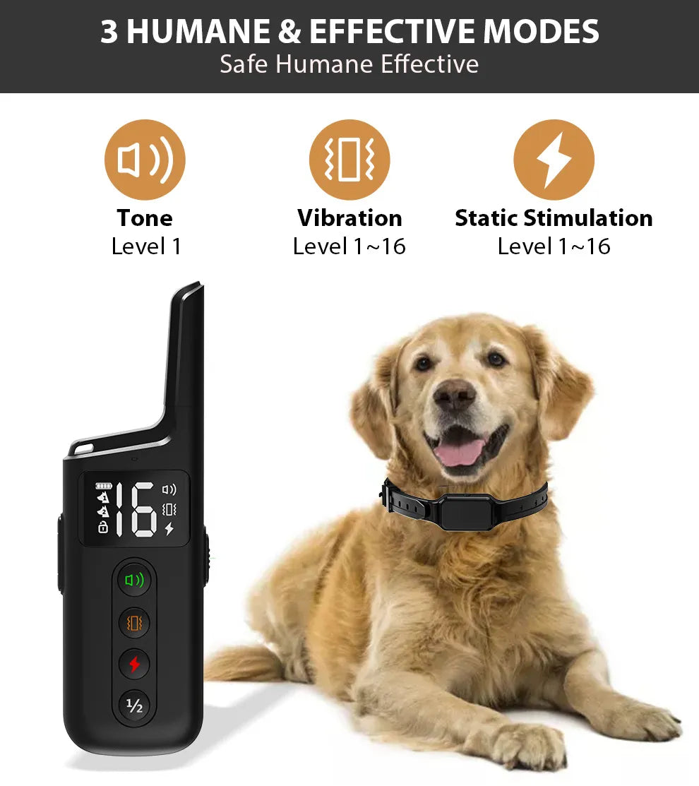 3 Training Modes Beep Vibration Dog Training Collar
