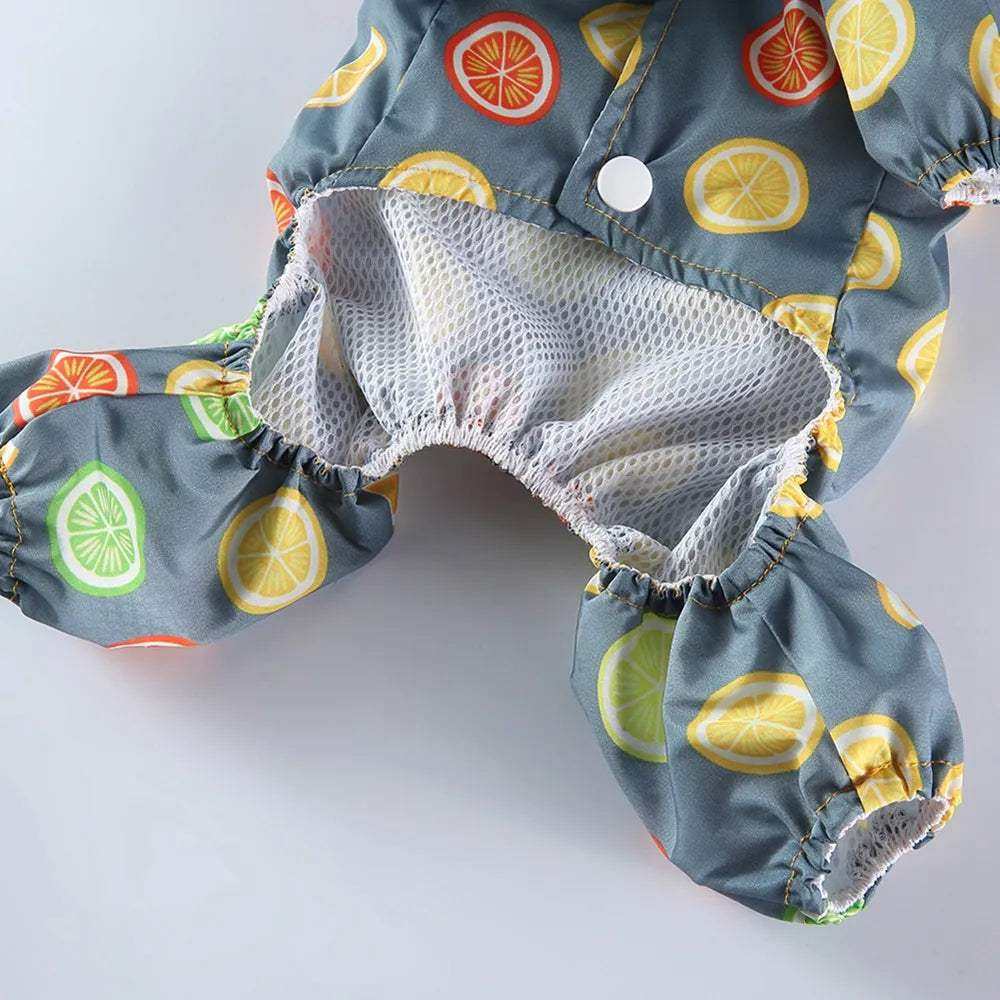Fruit Print Waterproof Pet Raincoat