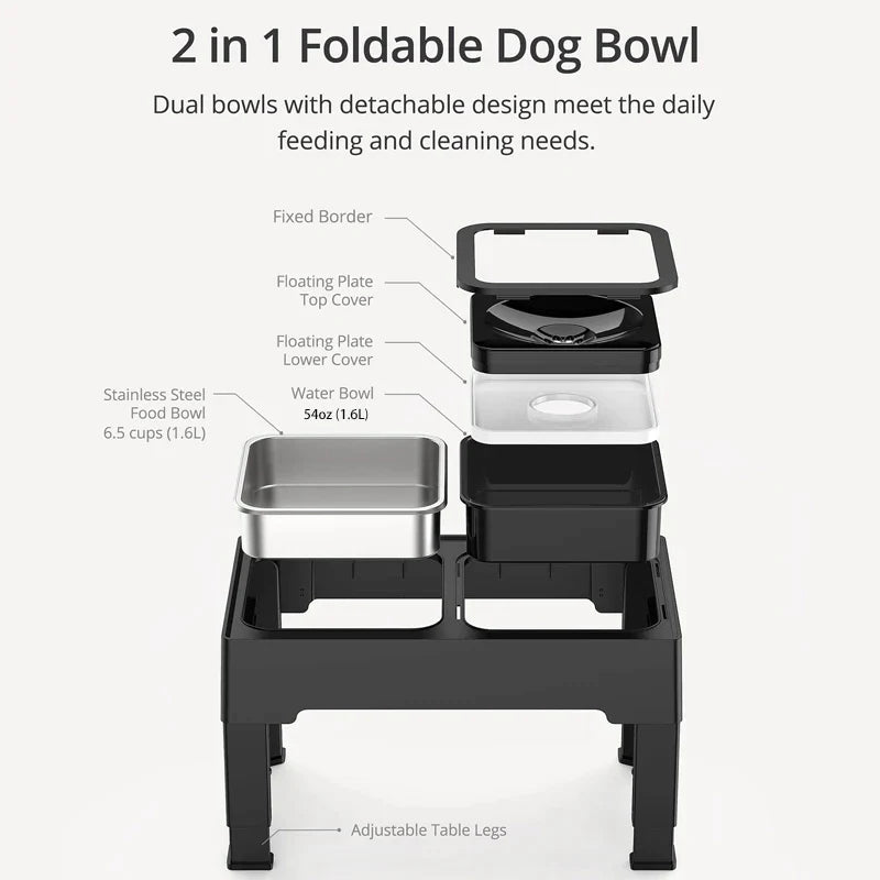 4 Levels Elevated Dog Bowls