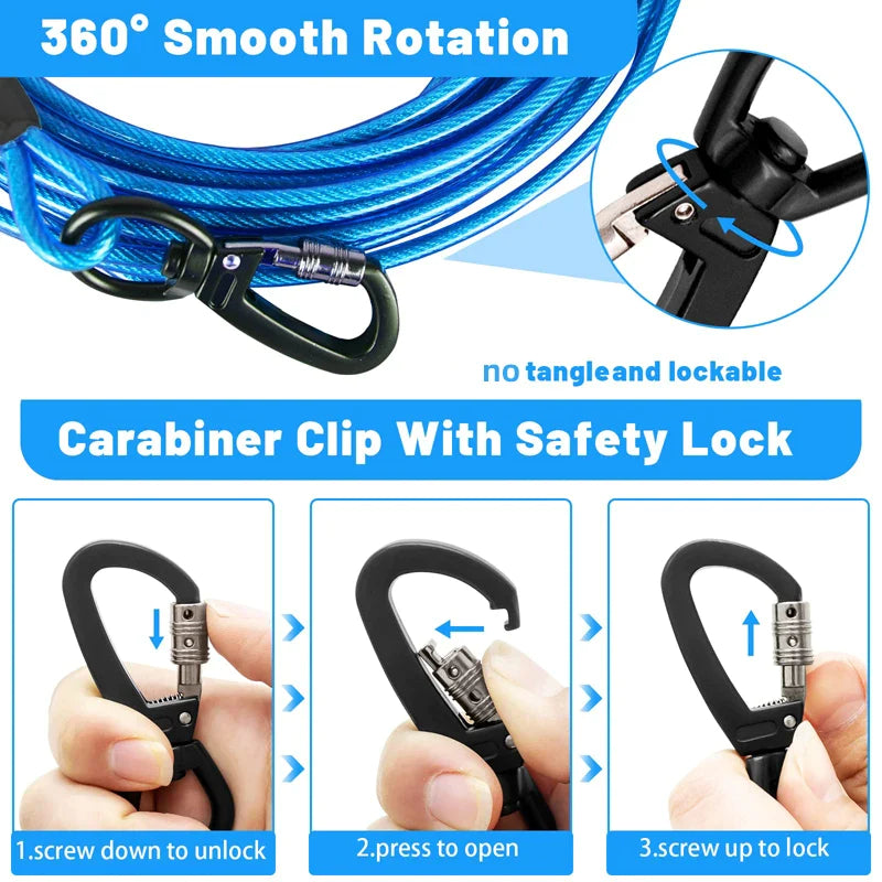 Steel Wire Heavy Duty Dog Tie Out Cable