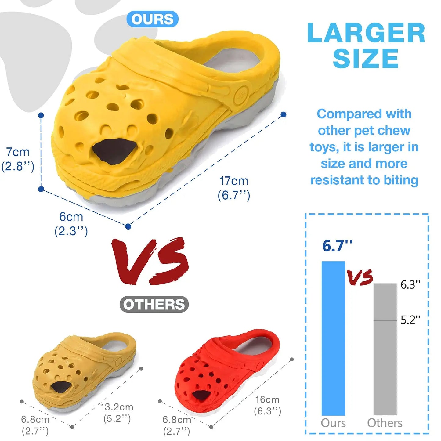 Durable Rubber Dog Chew Slipper Toy