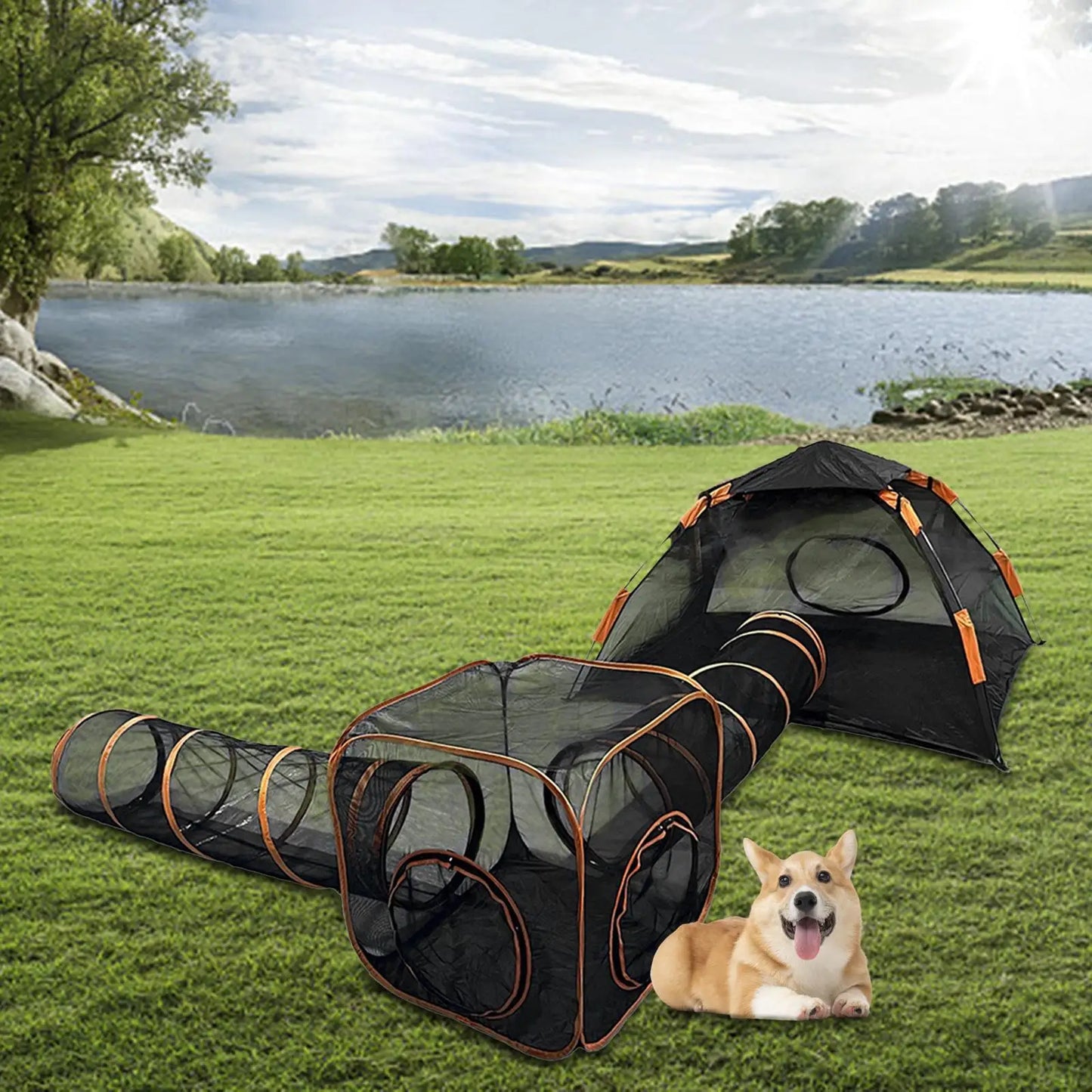 4 in 1 Outdoor Cat Enclosure Tunnel