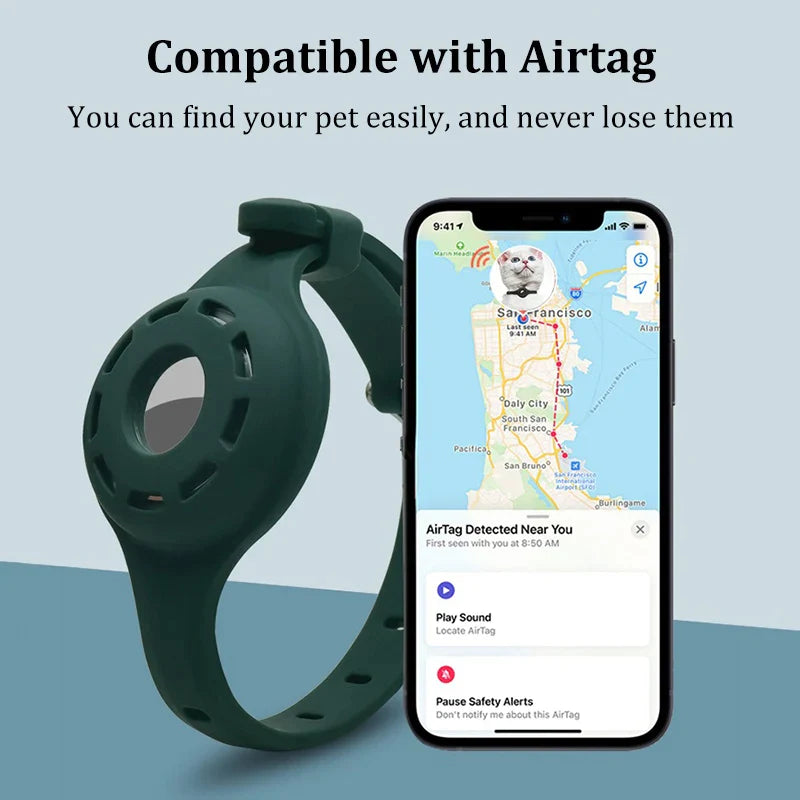 Silica Protective Dog AirTag Collar