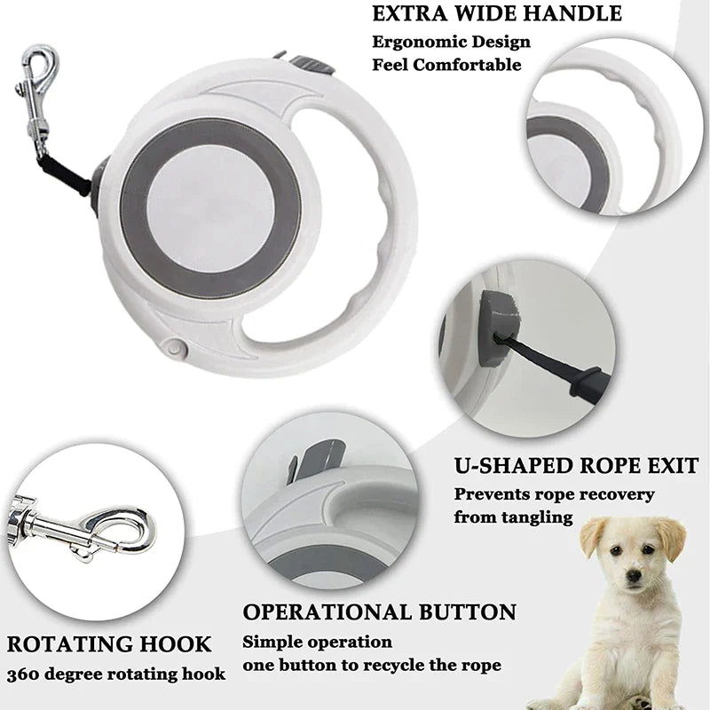 5m Retractable One-Handed Brake Dog Leash