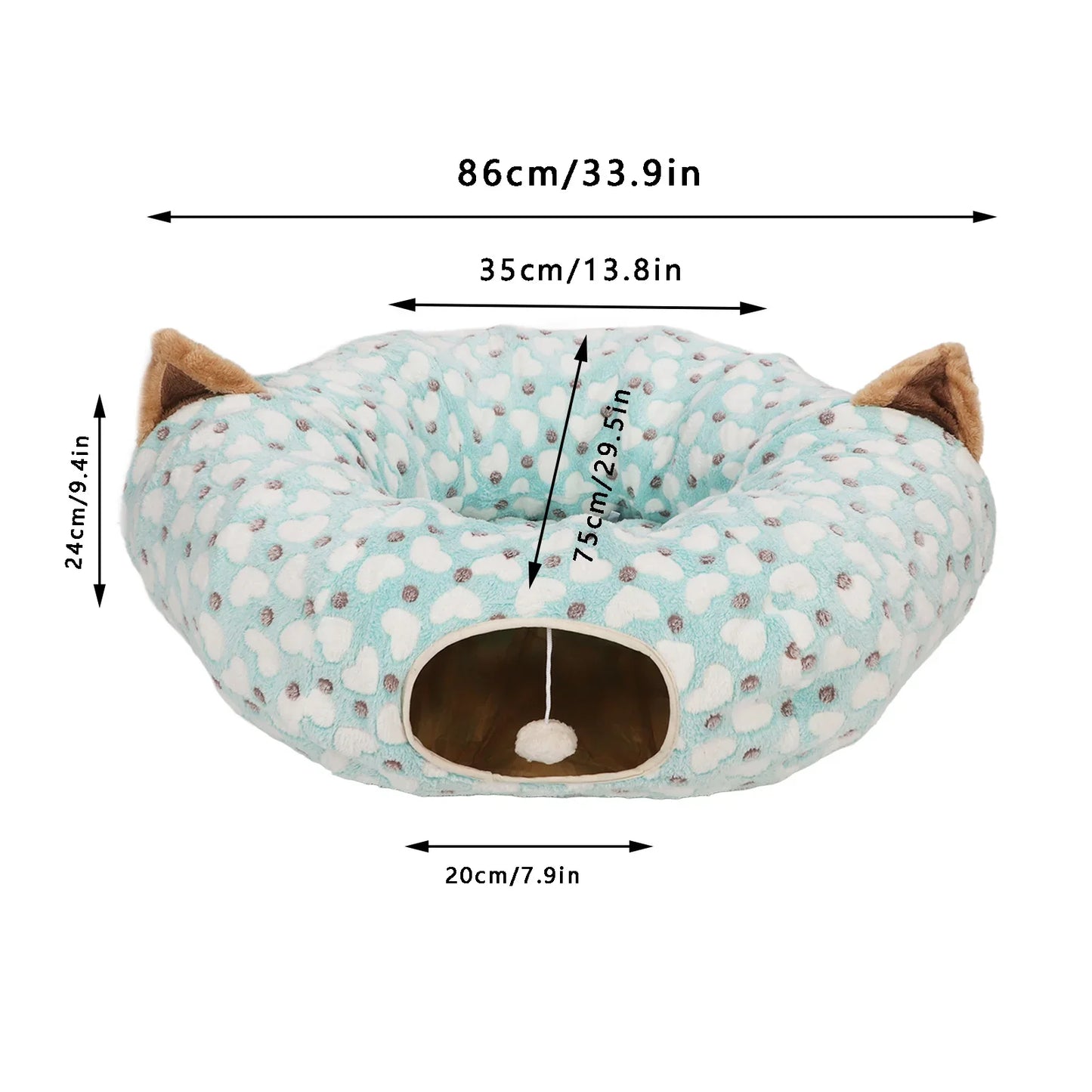 Soft Long Plush Round Cat Tunnel