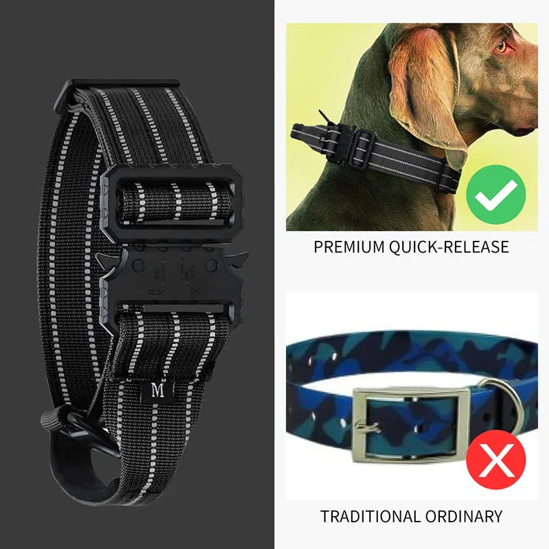 Control Handle Reflective Tactical Dog Collars