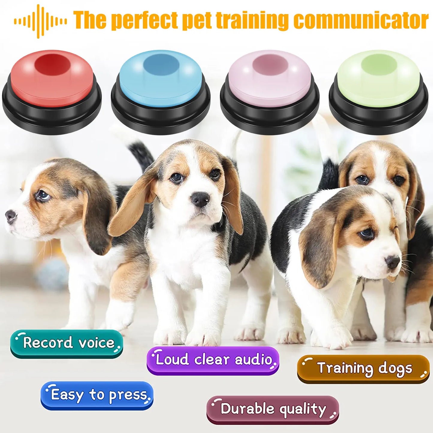 4Pcs Dog Talking Button With LED Light