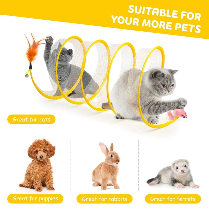 Collapsible Feather Plush Cat Toys
