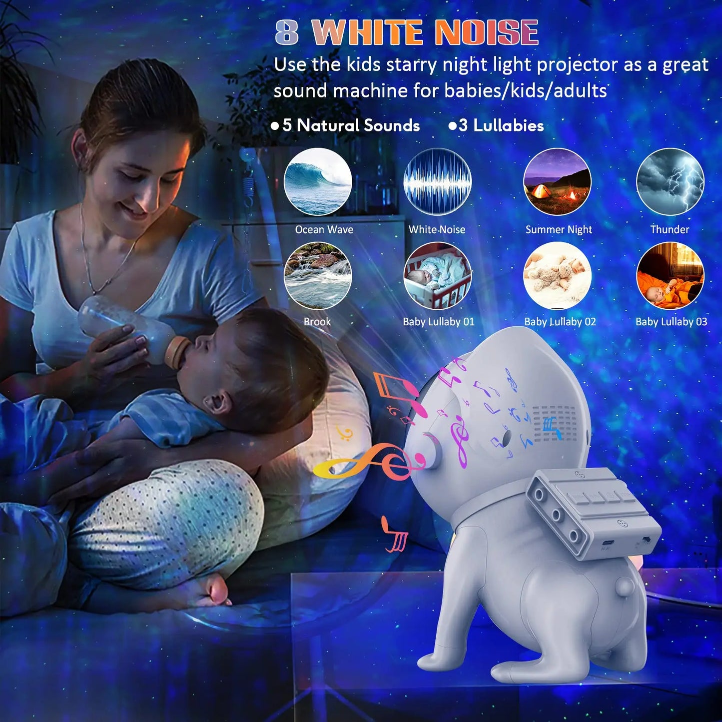 Astronaut Dog Night Light Galaxy Projector