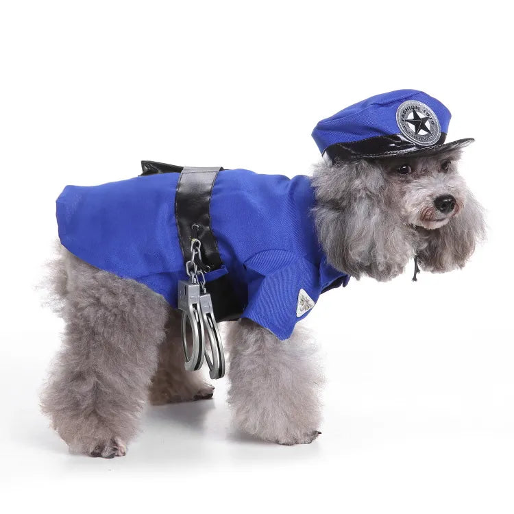Funny Halloween Cop Dog Costume