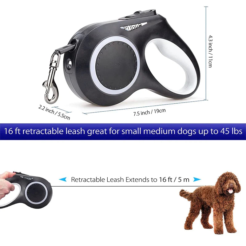 5m LED Light Retractable Dog Leads
