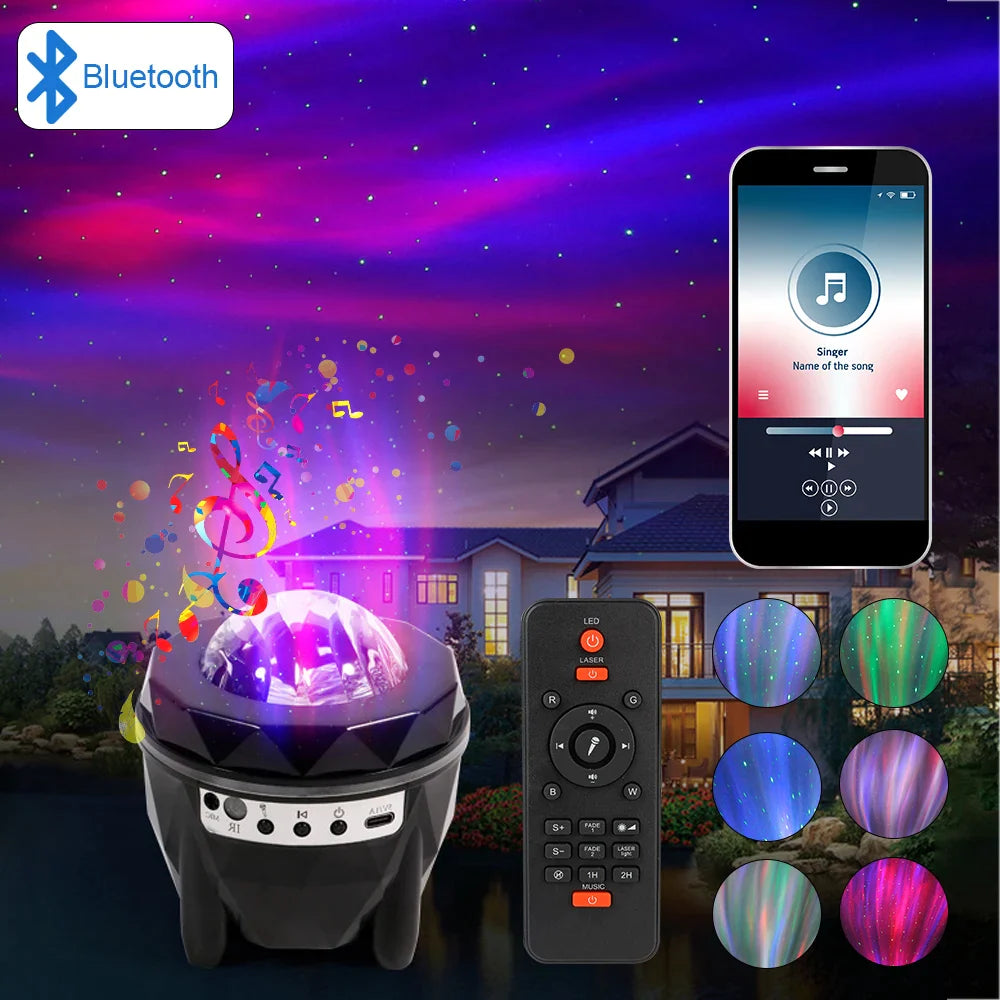 Music Sync Bluetooth Speaker Star Galaxy Lamp