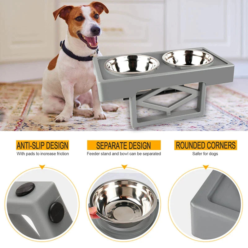 3 Heights Stainless Steel Raised Pet Feeders