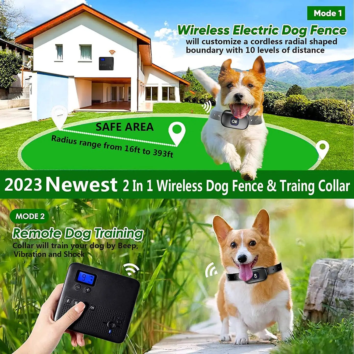 2 In 1 Wireless Perimeter Dog Containment System