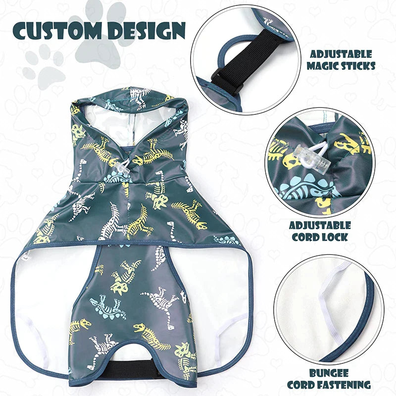 Quality Clear Hooded Dog Raincoat