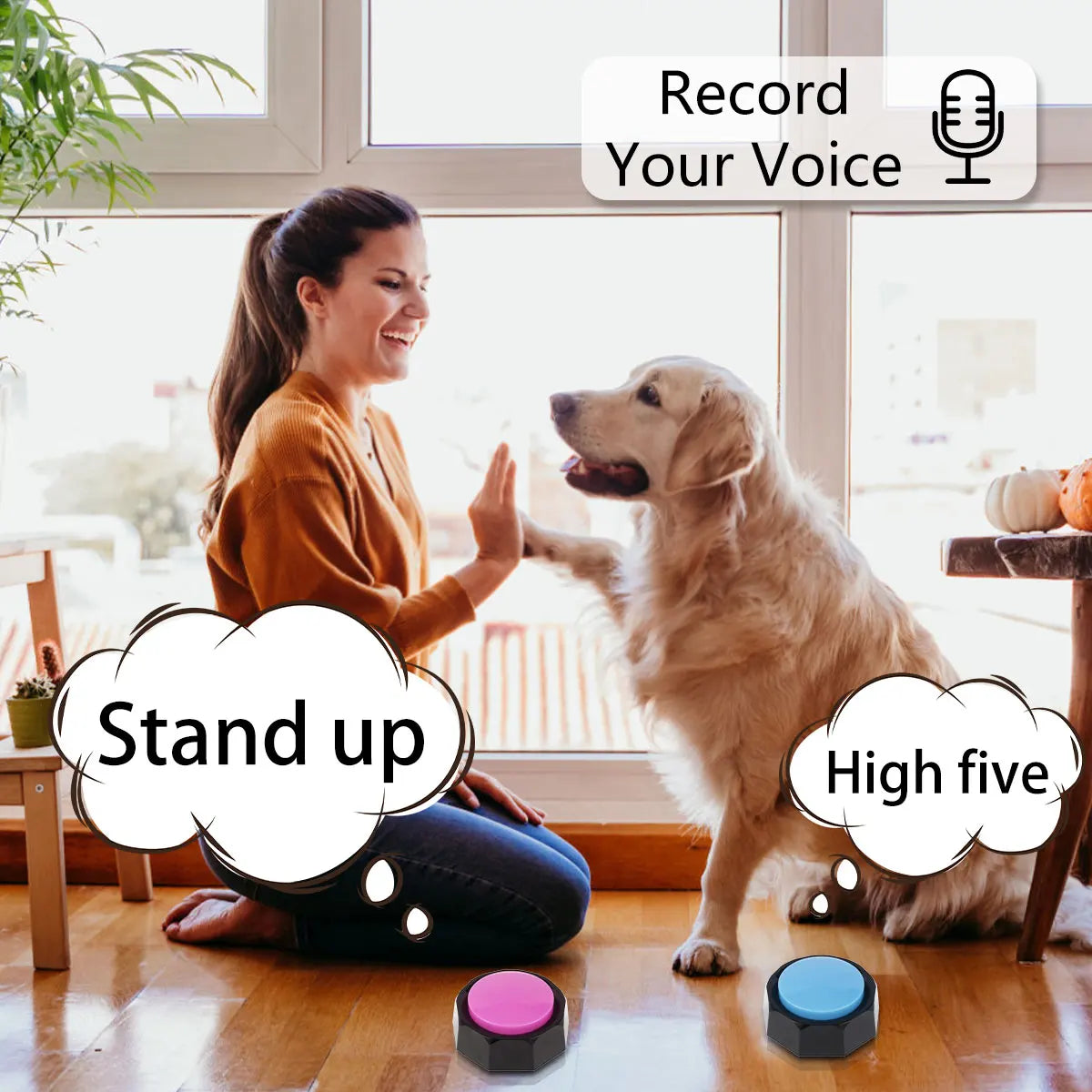 8Pcs Dog Talking Button With EVA Mat