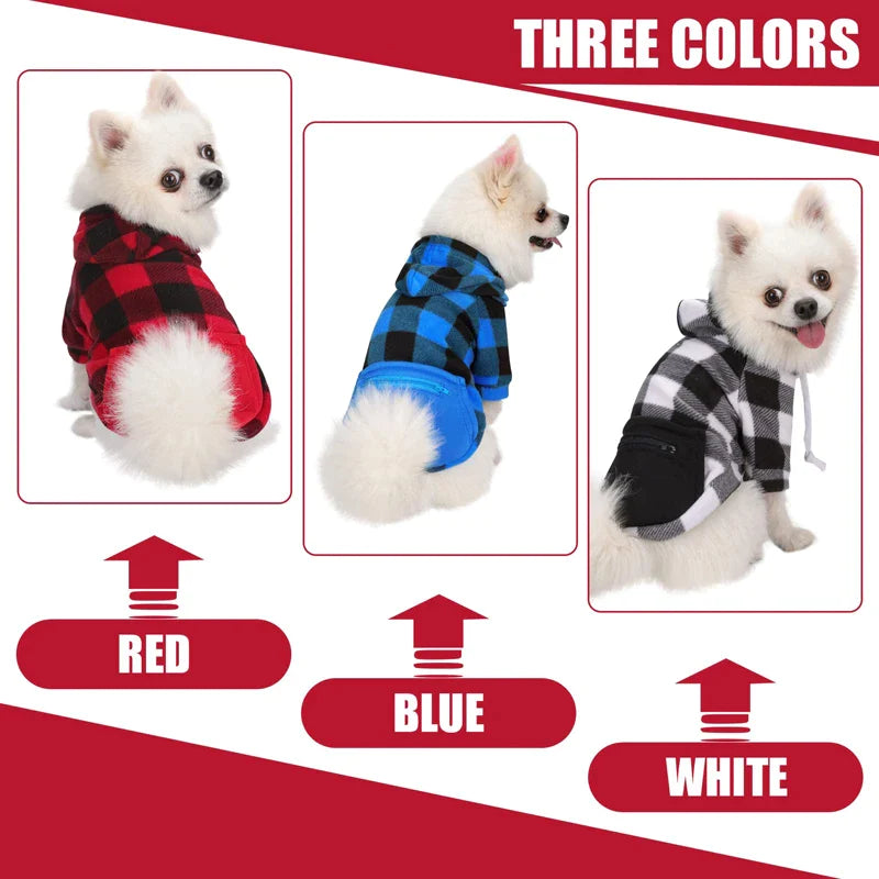 Classic Plaid Dog Hoodies