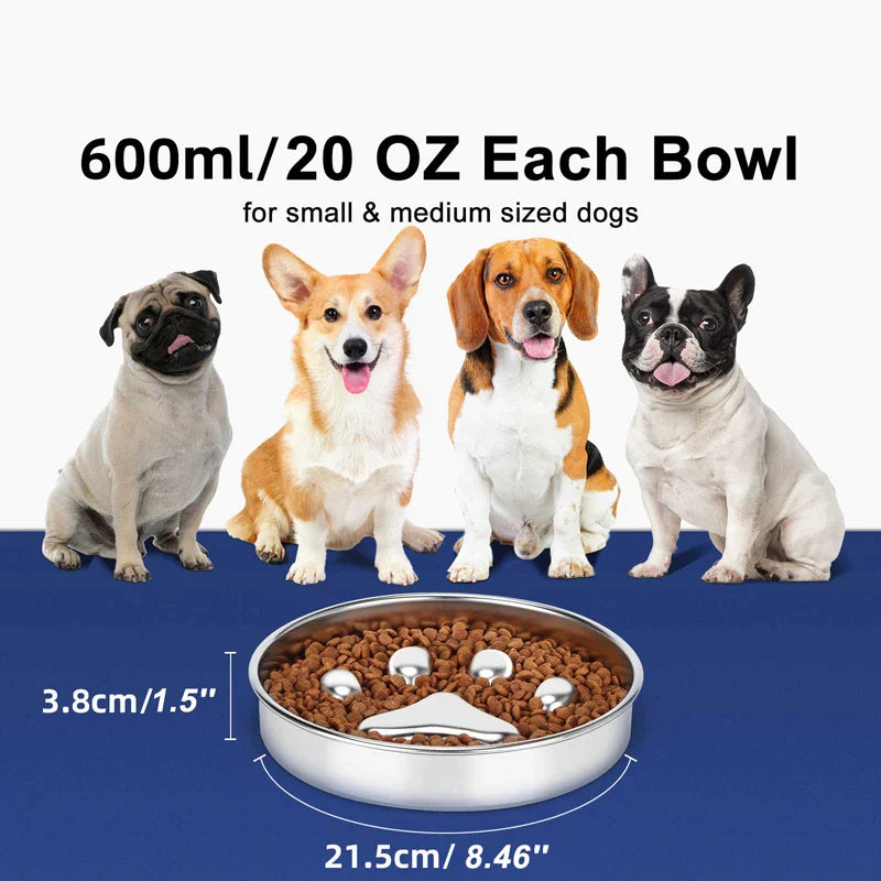 High End Stainless Steel Anti-Gulping Dog Bowl