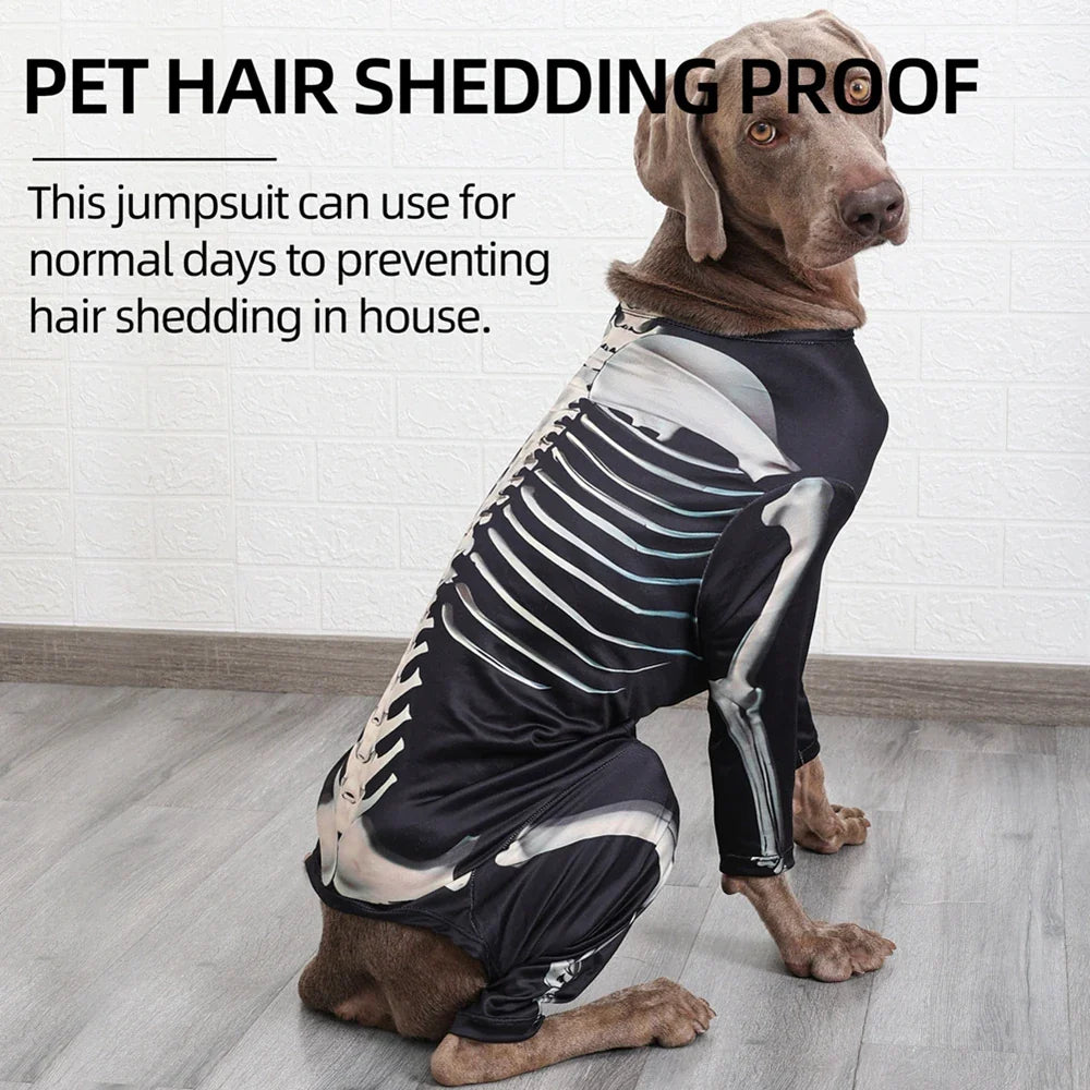 Halloween Dog Funny Skeleton Costume