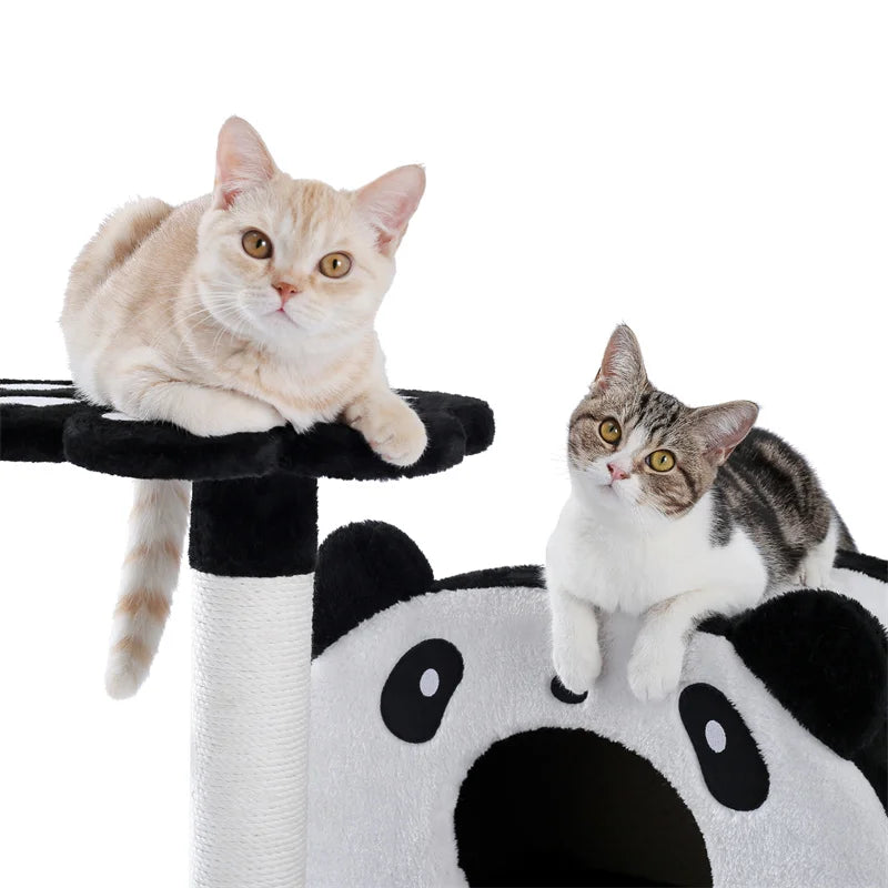 Cute Panda Cat Tree With Condo