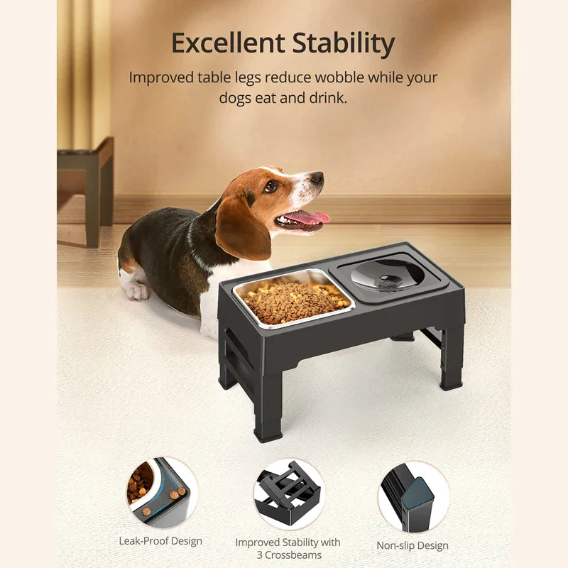 4 Levels Elevated Dog Bowls