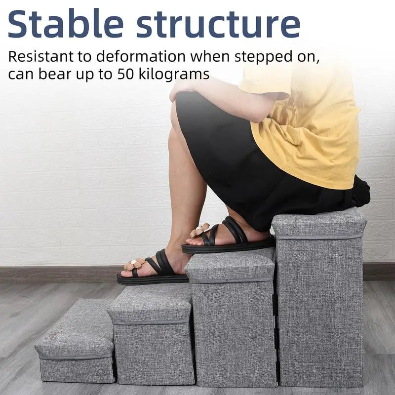 4-Step Pet Stairs With Storages