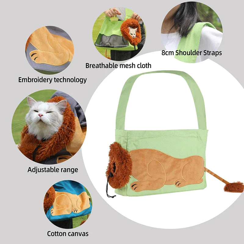 Lion Shaped Cat Carrier Bag