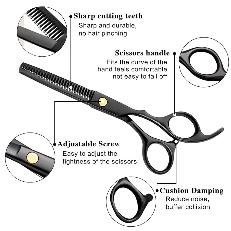 Professional Black Stainless Steel Dog Scissors
