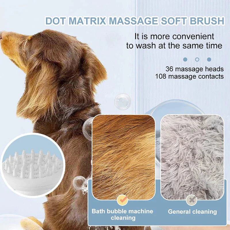 Wireless Auto Foaming Dog Bath Brush